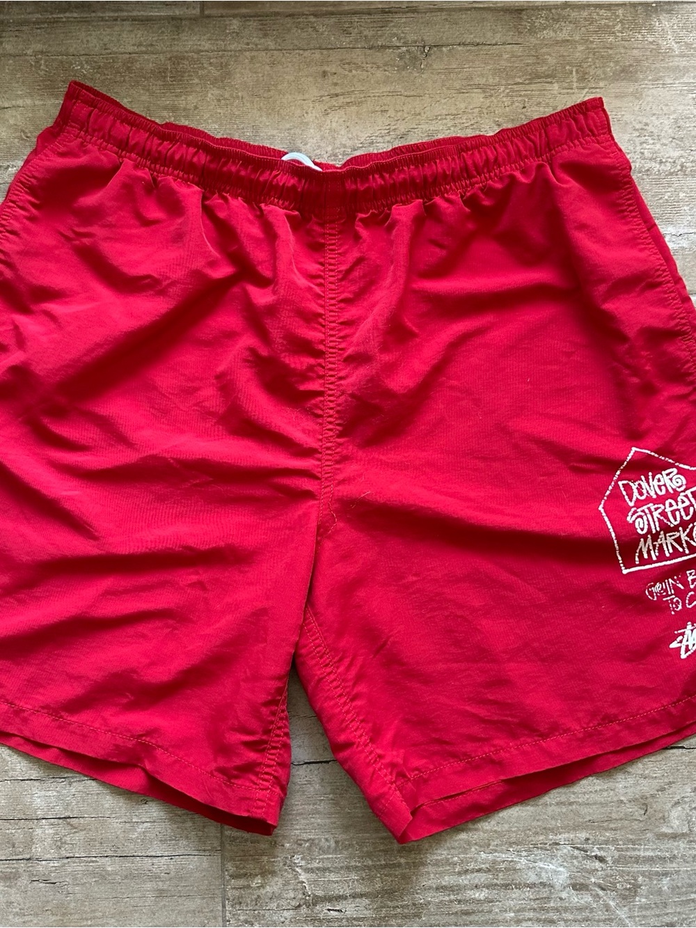 Stussy X Dover Street Market Red Men's Swim Trunks